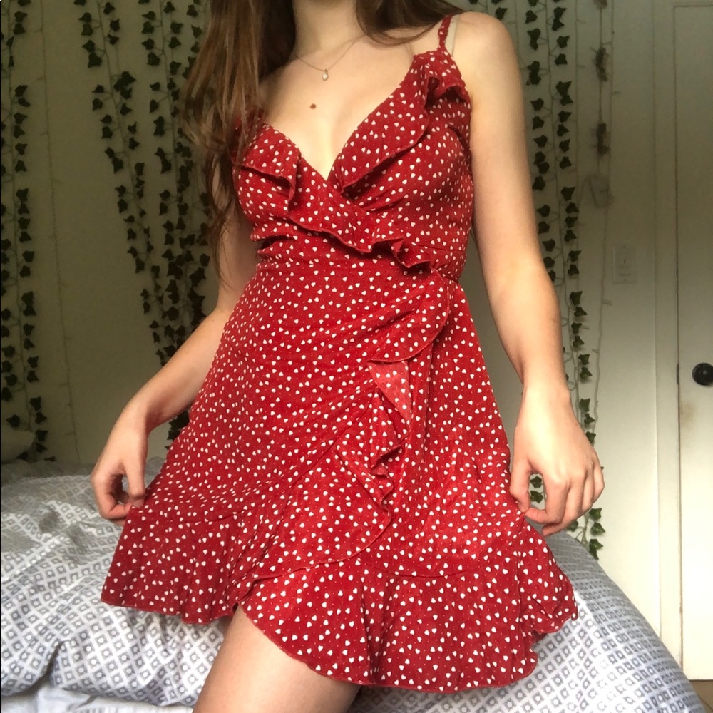 Red heart wrap dress ❤️